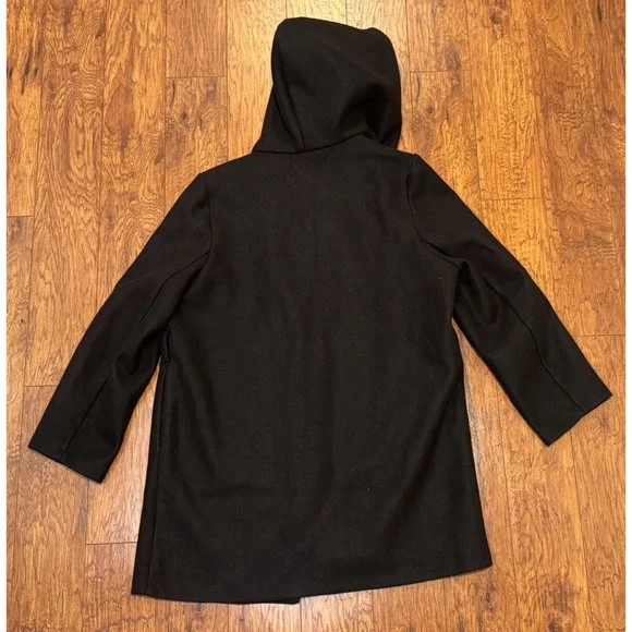 Love Tree Black Fleece Hooded Wrap Coat Women's Plus 3X - BELT MISSING - Picture 5 of 8